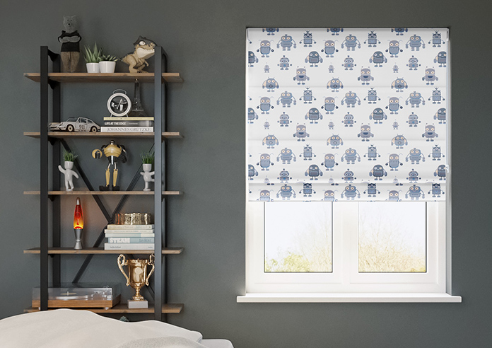 Robo Town, Cyborg Grey - Twist&Fit Roman Blind - Image 3